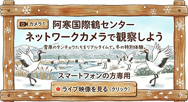 タンチョウ鶴を観察するカメラページへ